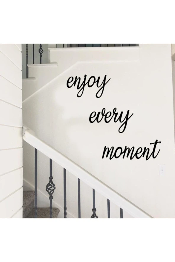 GİZEM SHOP Enjoy Every Moment Duvar Dekoru, Duvar Süsü, Ahşap Lazer Kesim Dekoratif Tablo Siyah ürün görseli 1