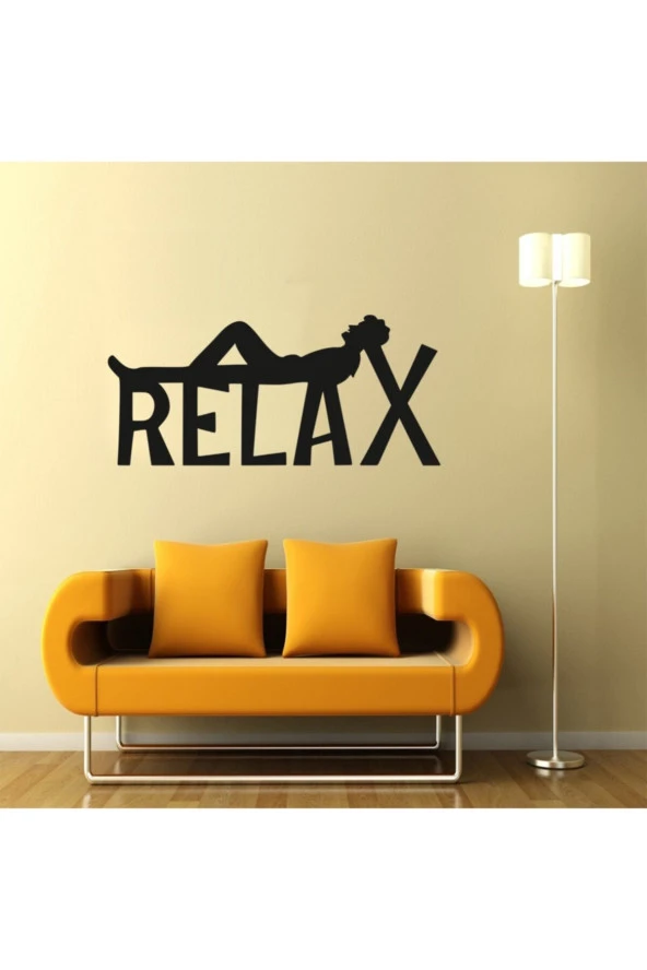 GİZEM SHOP Relax Duvar Dekoru, Duvar Süsü, Ahşap Lazer Kesim Dekoratif Tablo Siyah ürün görseli 1