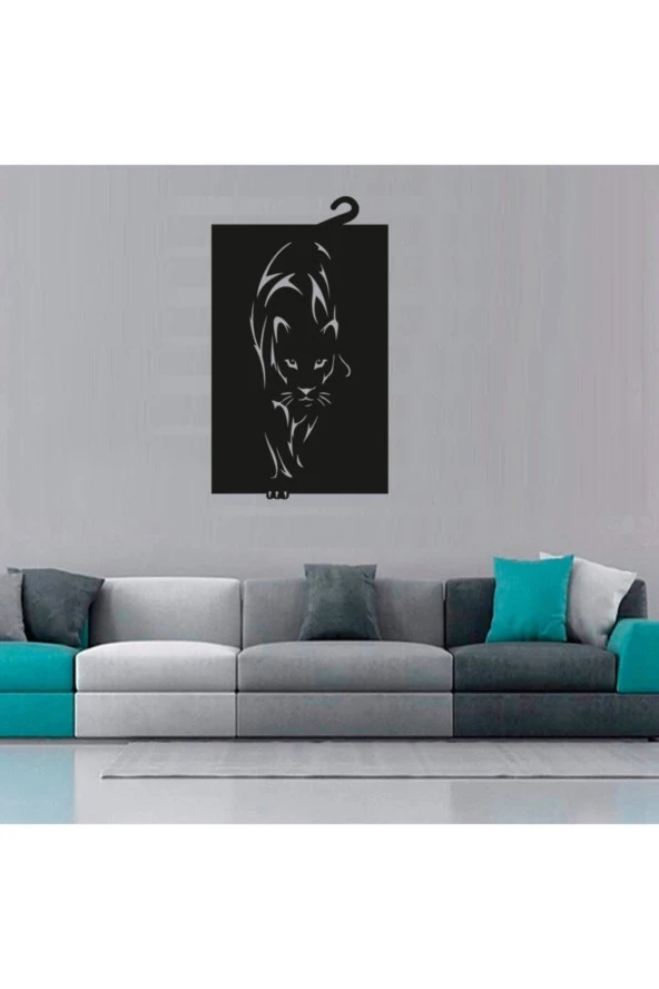 GİZEM SHOP Dekoratif Jaguar Figürlü Ahşap Duvar Panosu - Resim 3