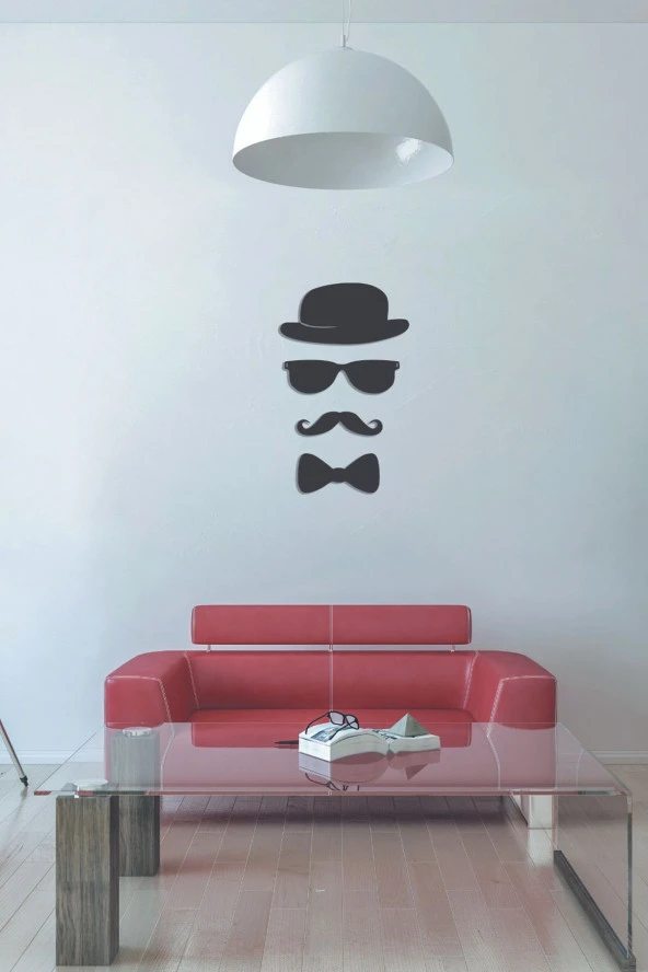 GİZEM SHOP Şapka,gözlük,bıyık,papayon Seti Duvar Süsü ürün görseli 1