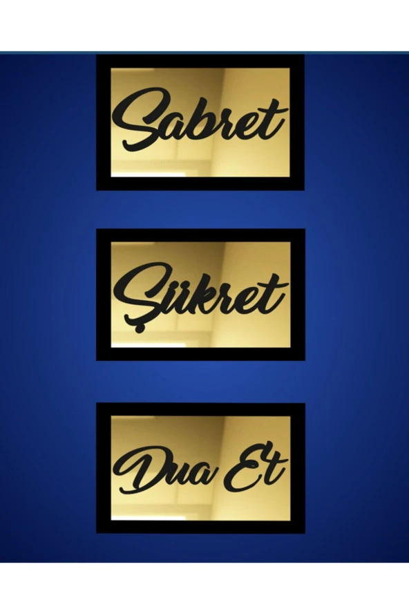 GİZEM SHOP 3d Sabret Şükret Dua Et 3'lü Set (26*16) - Resim 2