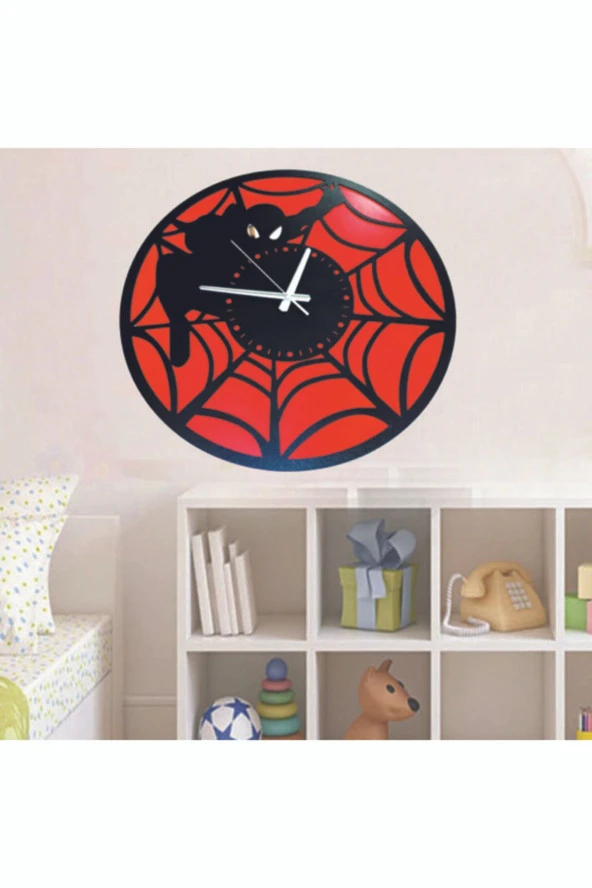 GİZEM SHOP Dekoratif Örümcek Adam Genç Ve Çocuk Odası Duvar Saati - 2