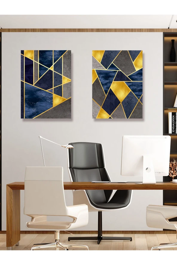 YALOVA SHOP Dekoratif 3 D Modern Mural Art İkili Tablo Seti (pleksi çerçeve seçenekli) - 3