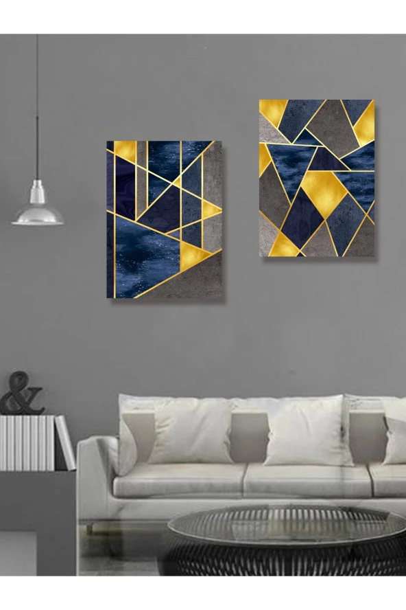 YALOVA SHOP Dekoratif 3 D Modern Mural Art İkili Tablo Seti (pleksi çerçeve seçenekli) - 4