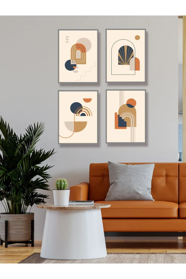 YALOVA SHOP Dekoratif Minimalist Çalışması 4 lü Tablo Seti - 3
