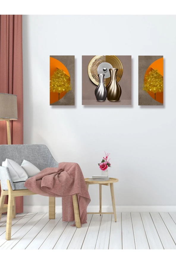 YALOVA SHOP Dekoratif Modern Sanatsal 3D Görünümlü Tablo Seti - 3