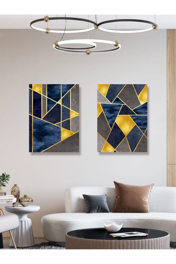 YALOVA SHOP Dekoratif 3 D Modern Mural Art İkili Tablo Seti (pleksi çerçeve seçenekli) - 2