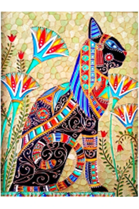 HYL Dekoratif Mandala Kedi Tablosu ürün görseli 1