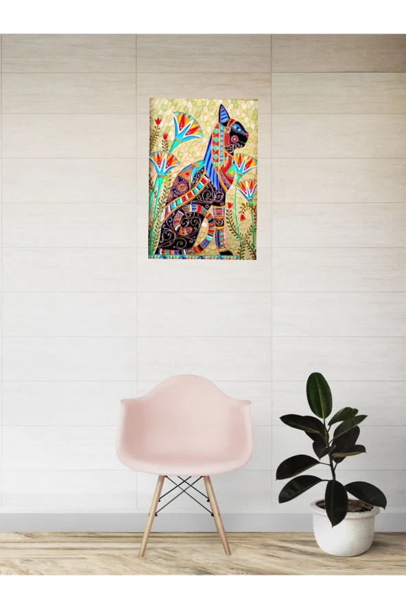 HYL Dekoratif Mandala Kedi Tablosu - Resim 4