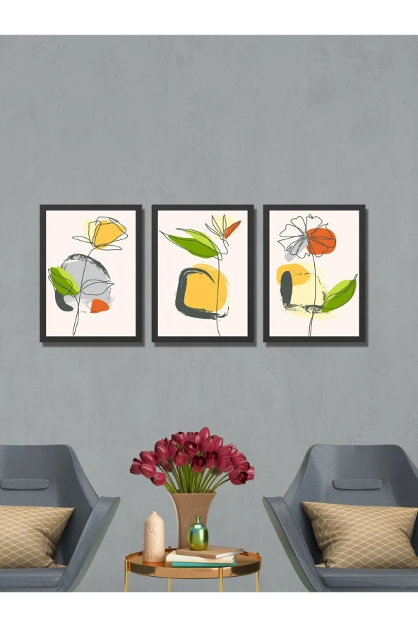 HYL Modern Sanatsal Uv Baskı Mdf Art Tablo Evinize Şıklık Katın Minimalis Art 40x30 - 3