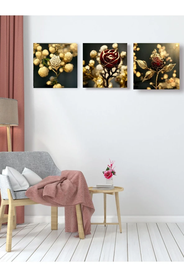 HYL Modern Sanatsal Uv Baskı Mdf Art Tablo Evinize Şıklık Katın 30x30 Ys 0016 - Resim 5