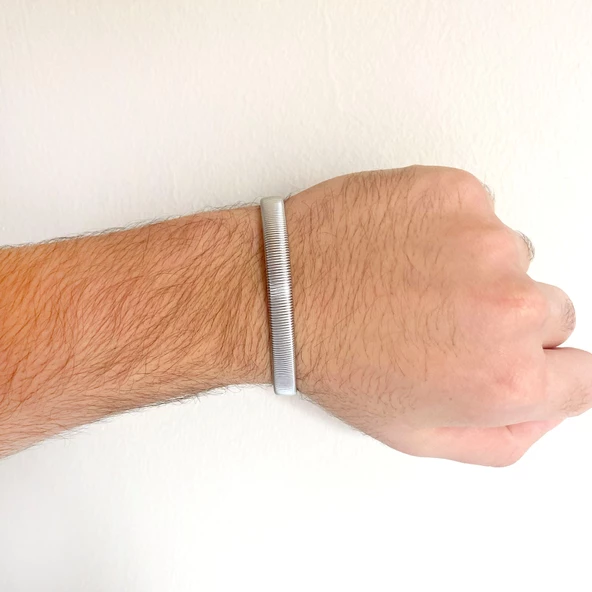 316L Çelik Erkek Kelepçe Bileklik EBLK-413 - Resim 2