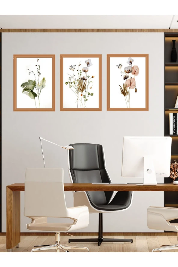 GİZEM SHOP Modern Sanatsal Çiçekler Çerçeveli Duvar Dekorasyon Tablo ürün görseli 1