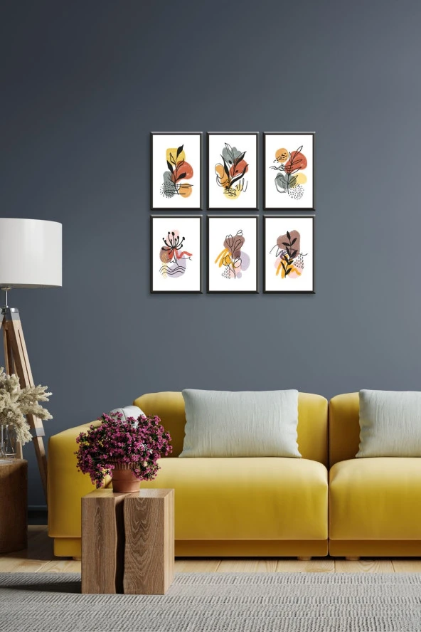 GİZEM SHOP Art Bohem Tarzı 6 Parça Modern Duvar Tablosu Yüksek Çözünürlük Uv Baskı Tekniği 30x20 - Resim 3