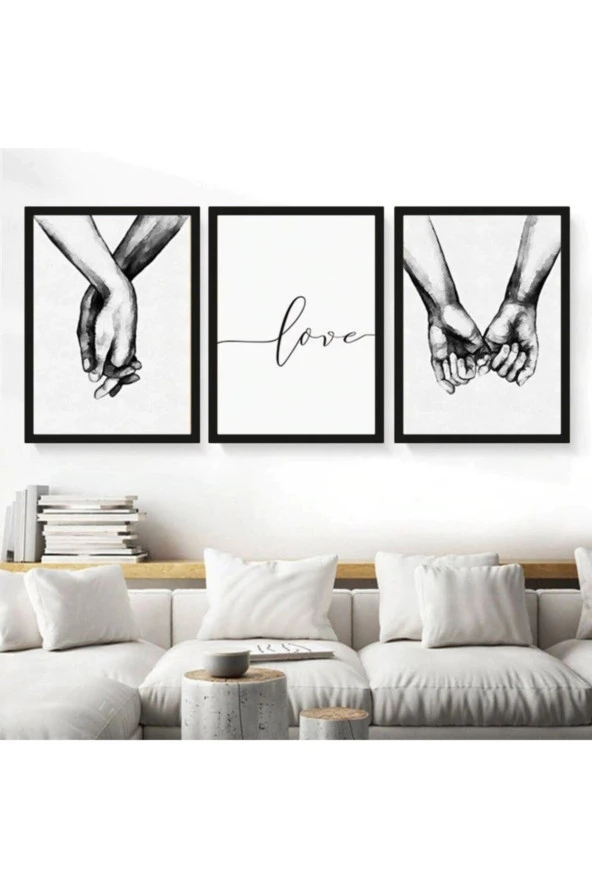GİZEM SHOP Modern Sanatsal Love Çerçeveli Duvar Dekorasyon Tablo - 2