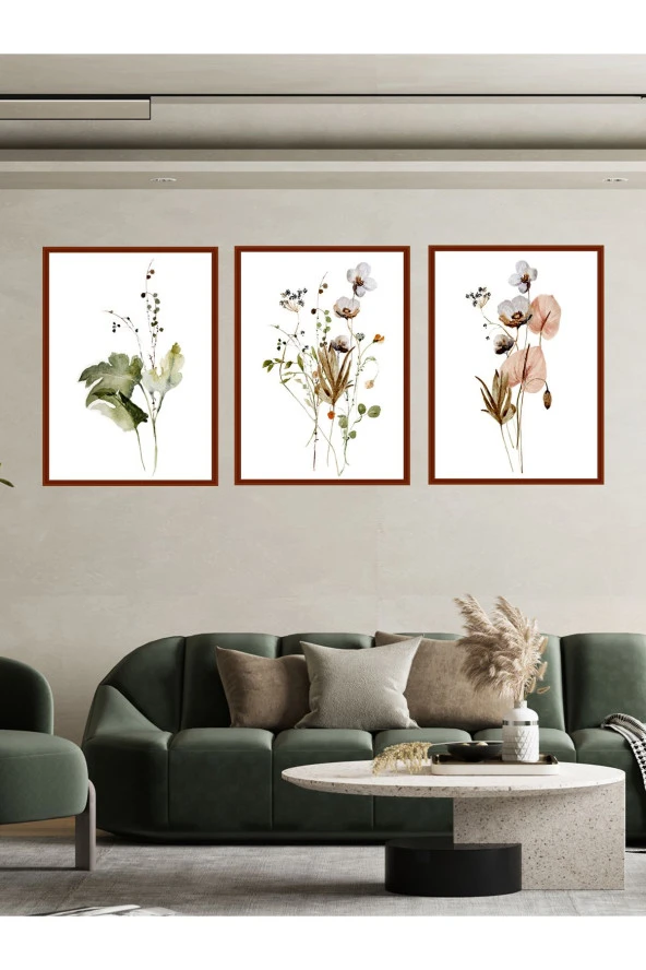 GİZEM SHOP Özel Tasarım Mdf Tablo Seti Mekanlarınıza Renk Katacak Özel Tasarım Çiçekler - Resim 5