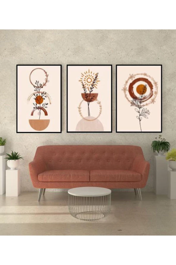 GİZEM SHOP Modern Sanatsal Minimalist Geometri Çerçeveli Duvar Dekorasyon Tablo ürün görseli 1