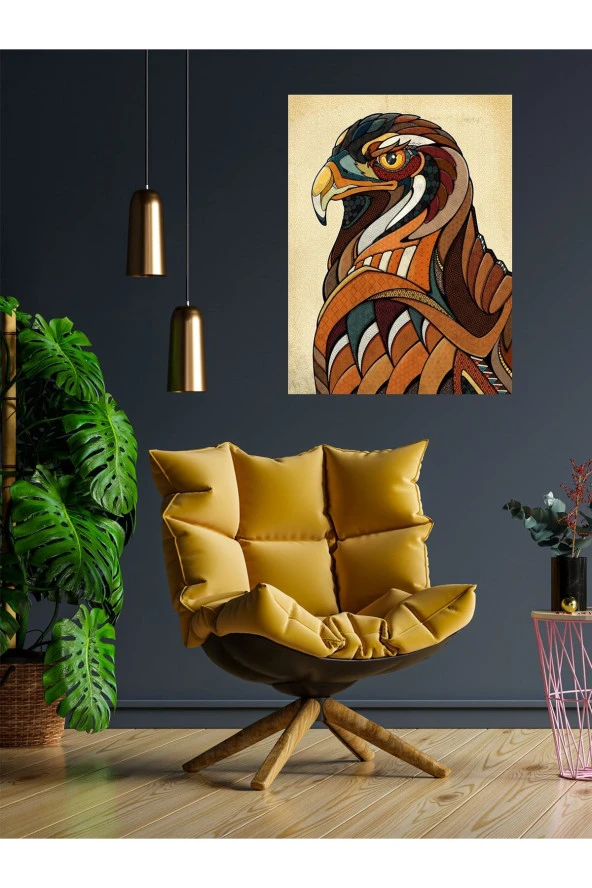 HYL Dekoratif Mandala Kartal Portresi - Resim 3