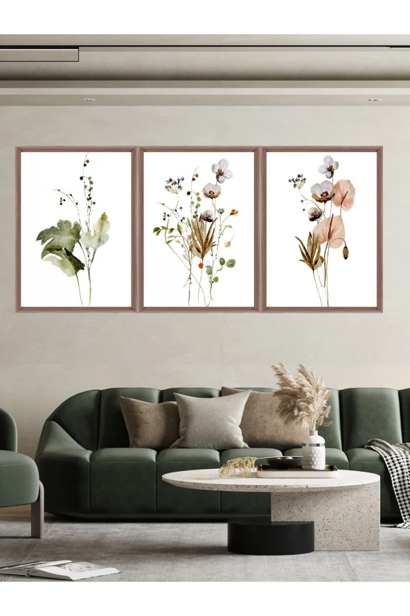 GİZEM SHOP Modern Sanatsal Çiçekler Çerçeveli Duvar Dekorasyon Tablo - Resim 5