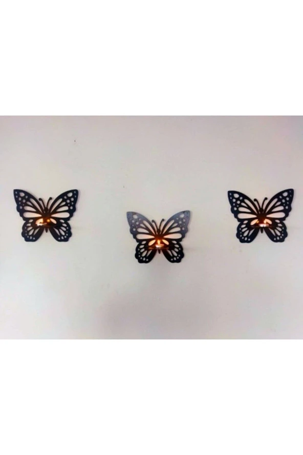 ULTTASARIM Kelebek Duvar Rafı 3'lü ürün görseli 1