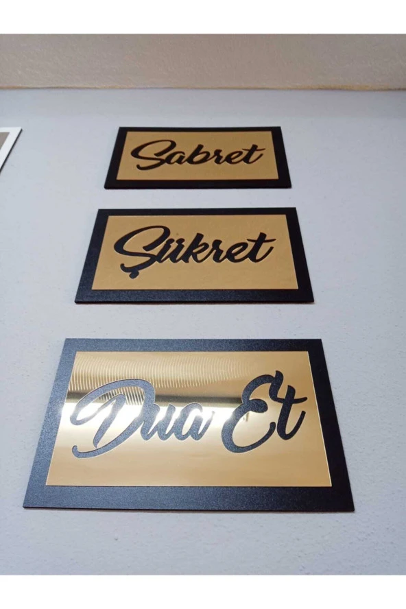 Odun Marketi Sabret Şükret Dua Et - Gold Dişi