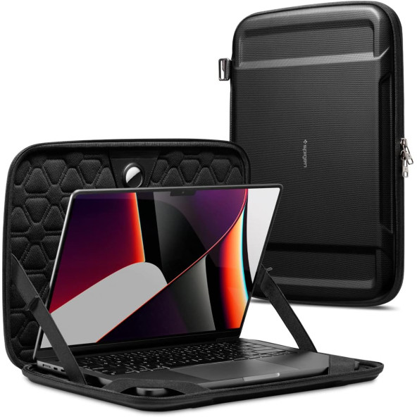 Spigen MacBook Pro 16'' Uyumlu Taşıma Çantası Rugged Armor Pro Pouch Black - AFA04271