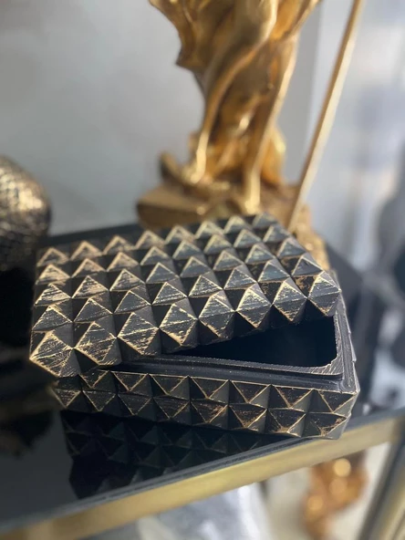 Dekoratif Sehpa üstü Kutu Sandık  Takı Kutusu - 3