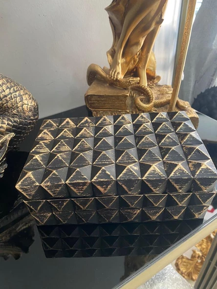 Dekoratif Sehpa üstü Kutu Sandık  Takı Kutusu - 2