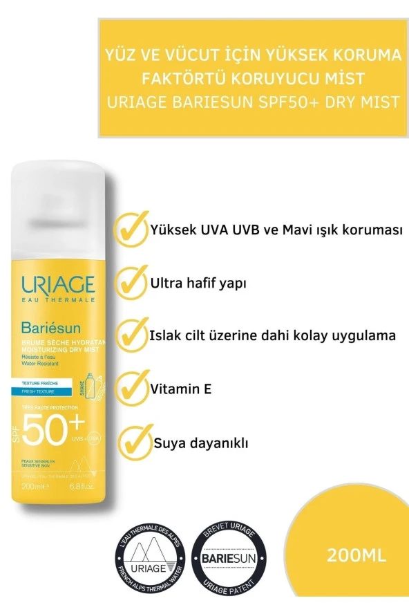 Uriage Bariesun SPF50 + Dry Touch Mist 200 ml - 3661434006500 - 3