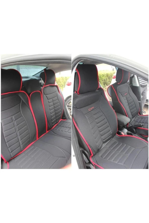 Chery Tiggo Siyah Kırmızı Oto Koltuk Minderi Ortopedik 5'li Set Comfort