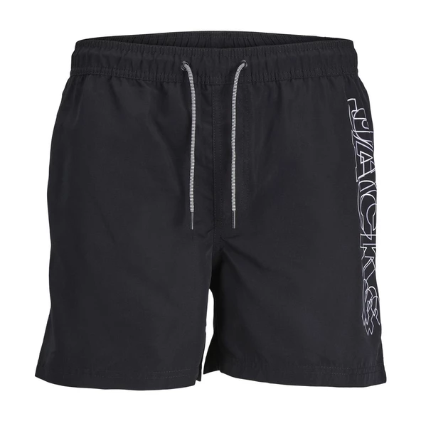 Jack & Jones 12253118 Jpstfiji Jjswim Double Logo Sn Ly Siyah