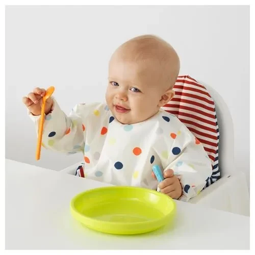 IKEA Kladdig Bebek Çocuk Oyun Resim Mama Önlüğü 37x34 cm Cırt Cırtlı - Resim 2