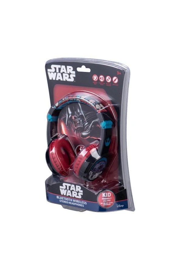 Star Wars Darth Vader R2-D2 Artoo-Deetoo Droid Bluetooth Kulaklık Mikrofonlu Kablosuz Çocuk Kulaklığı Lisanslı SW-9938-DS