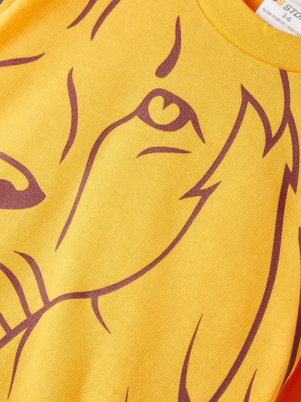 Galatasaray Orijinal Aslan Baskılı Sarı Sweat - 3