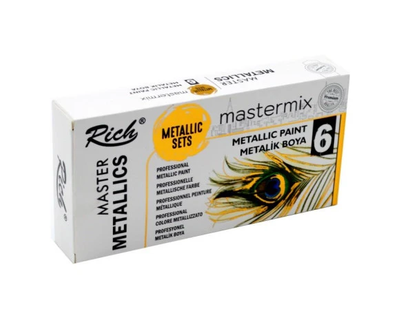 Rich Mastermix Akrilik Boya 60 cc 6 lı Metalik Renkler - Resim 2