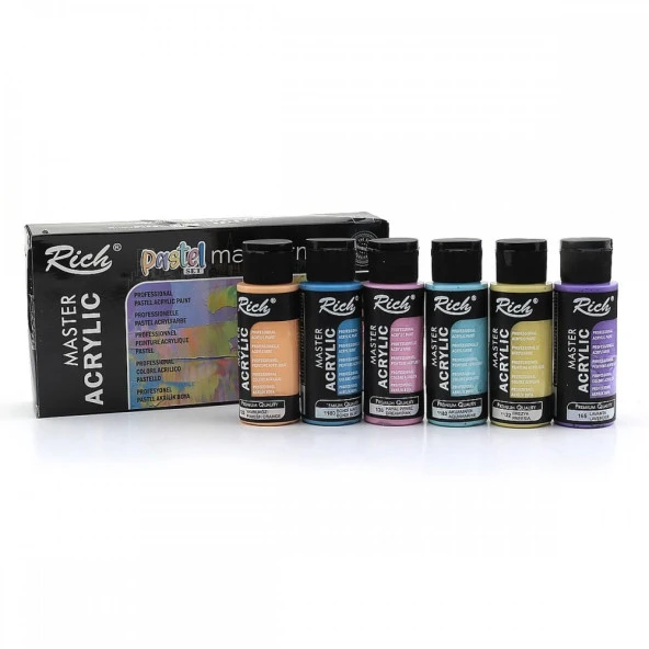 Rich Mastermix Akrilik Boya 60 cc 6 lı Pastel Renkler