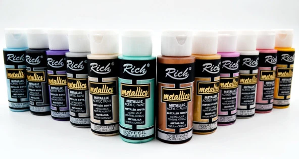 Rich Mastermix Akrilik Boya 60 cc 12 li Metalik Renkler - 2