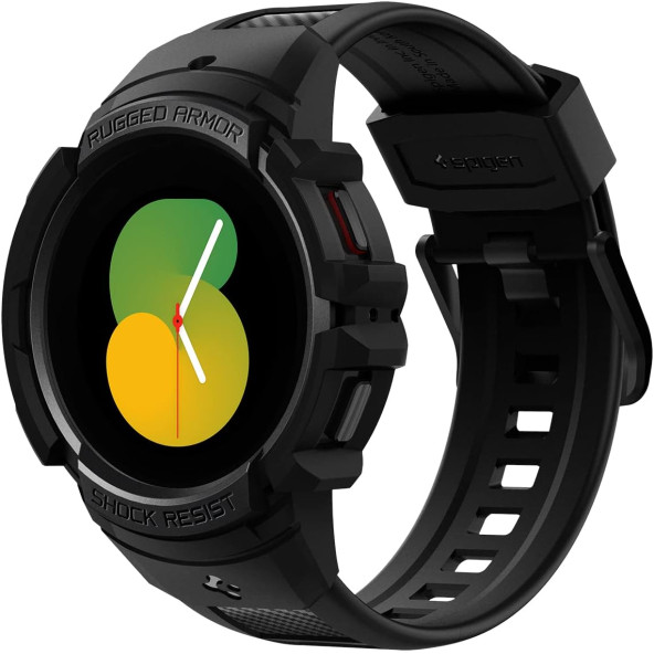 Spigen Galaxy Watch 5 / 4 (44mm) Kılıf & Kordon Kayış Rugged Armor Pro v2 Black - ACS03830