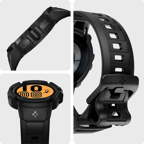 Spigen Galaxy Watch 5 / 4 (44mm) Kılıf & Kordon Kayış Rugged Armor Pro v2 Black - ACS03830 - 8