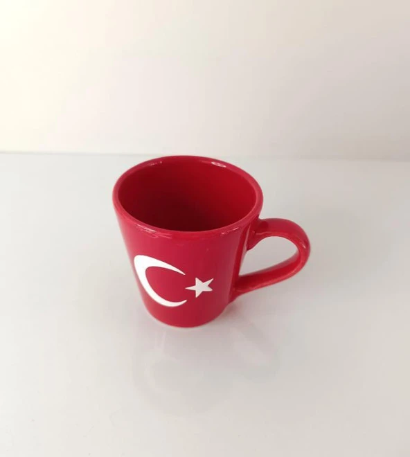 Bardak Seramik Kupa Türk Bayrak Ay Yıldız Çay Kahve Su 200 ML - 3
