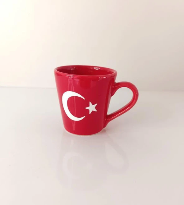 Bardak Seramik Kupa Türk Bayrak Ay Yıldız Çay Kahve Su 200 ML - 4