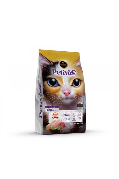 Petiva Yetişkin Tavuk Etli Kedi Maması 1,5 Kg