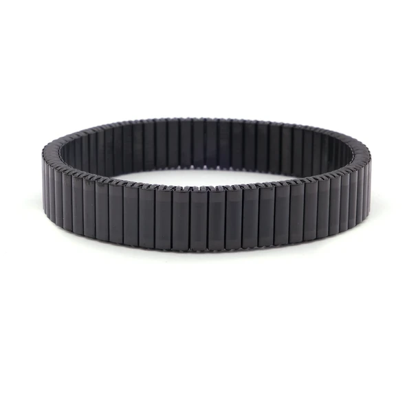 316L Çelik Siyah iİtalyan Charm Erkek Kelepçe Bileklik EBLK-409 ürün görseli