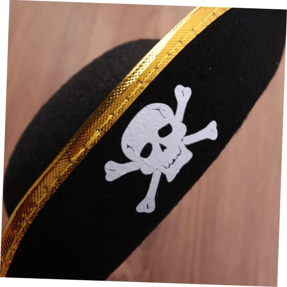 Korsan Şapkası Siyah Gold Çocuk 33x24 cm - Resim 2