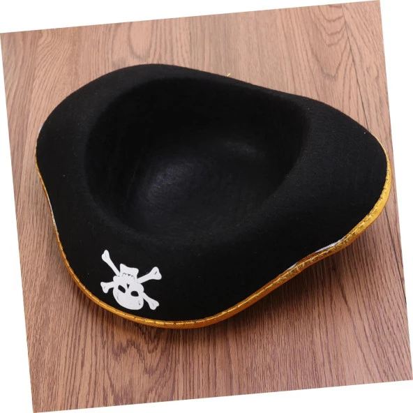 Korsan Şapkası Siyah Gold Çocuk 33x24 cm - Resim 3