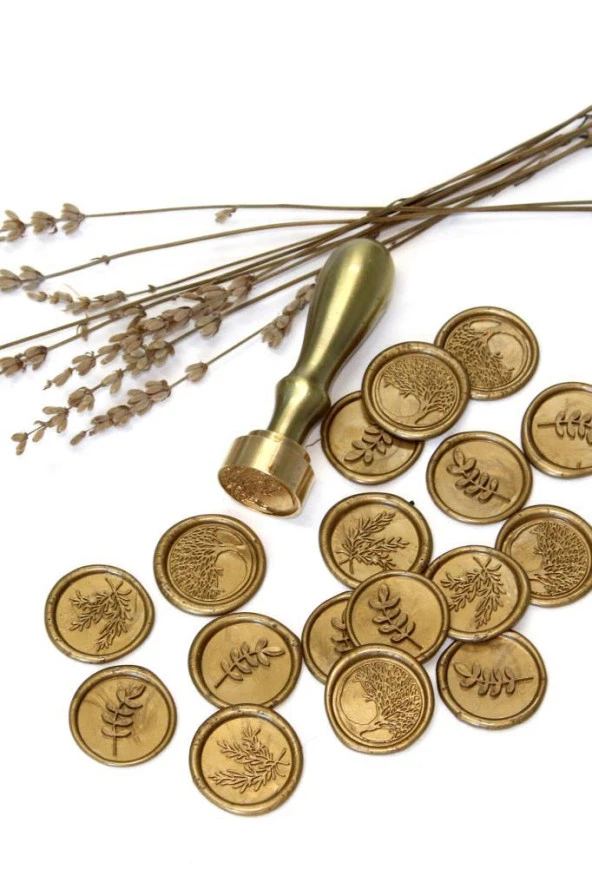 Mühürcüm Kişiye Özel Pirinç Sap ve Pirinç Kafa Mum Mühür Damgası 2.5 cm MHK100PS ürün görseli