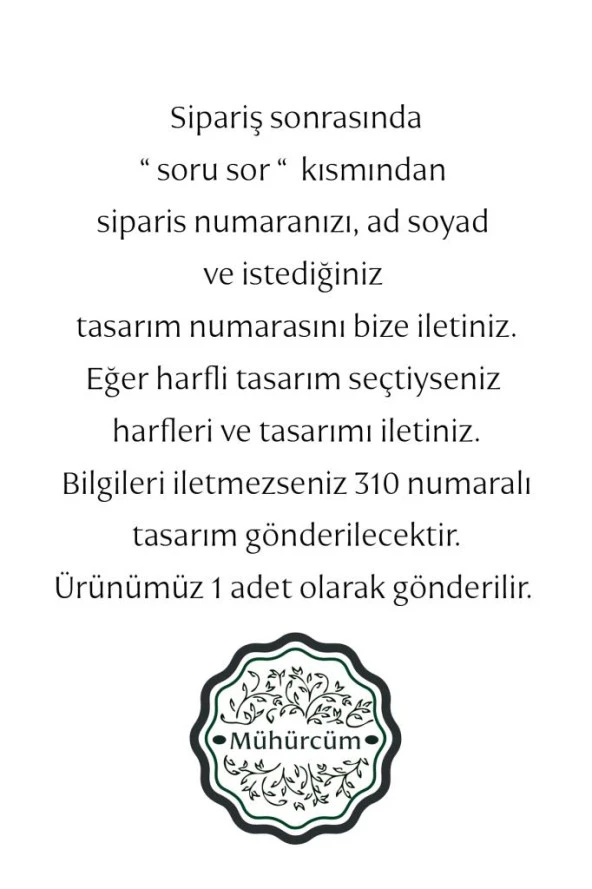 Mühürcüm Kişiye Özel Pirinç Sap ve Pirinç Kafa Mum Mühür Damgası 2.5 cm MHK100PS - Resim 2