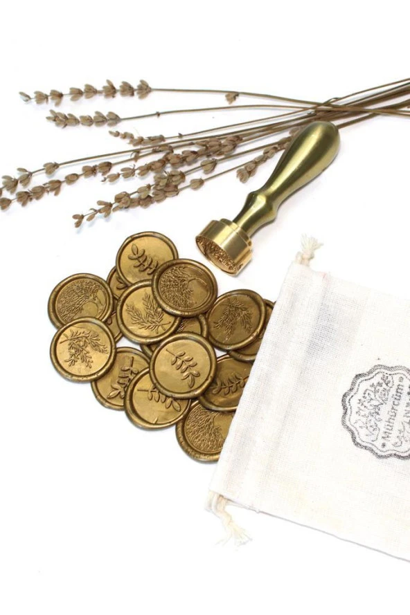 Mühürcüm Kişiye Özel Pirinç Sap ve Pirinç Kafa Mum Mühür Damgası 2.5 cm MHK100PS - Resim 7