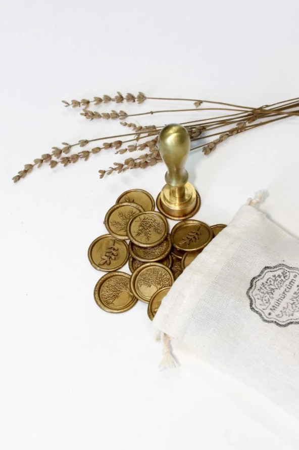 Mühürcüm Kişiye Özel Pirinç Sap ve Pirinç Kafa Mum Mühür Damgası 2.5 cm MHK100PS - Resim 9