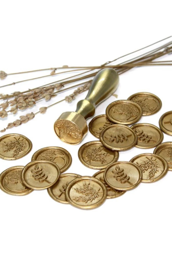 Mühürcüm Kişiye Özel Pirinç Sap ve Pirinç Kafa Mum Mühür Damgası 2.5 cm MHK100PS - Resim 10